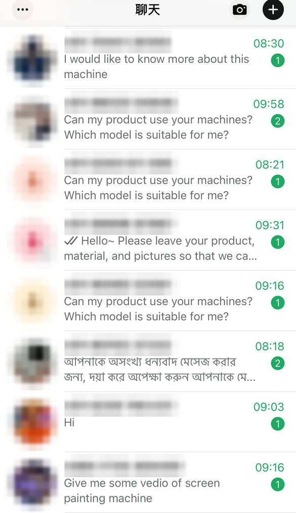 海外买家 WhatsApp 询盘截图（已打码）