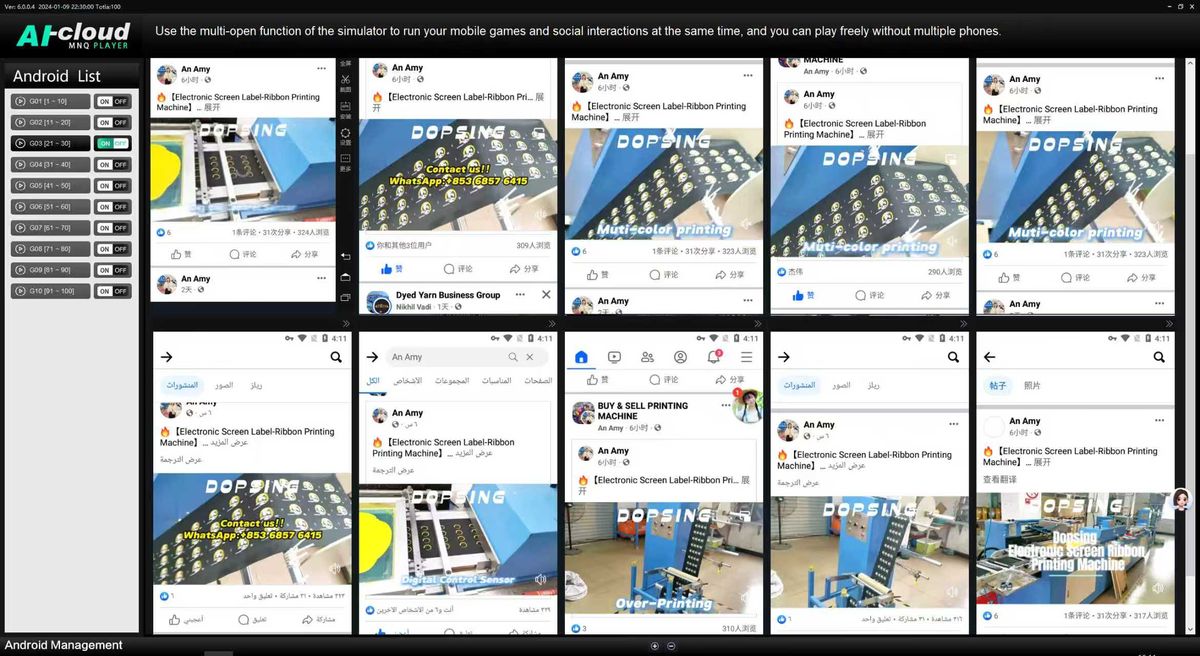 坚华集团旗下品牌的 Facebook 矩阵运营界面